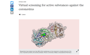 Des chercheurs de l’Université de Bâle testent  virtuellement plus de 600 millions de substances  pouvant contribuer à la fabrication de  médicaments. Crédit : Université de Bâle 